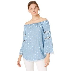 Tribal Women’s Star Denim On & Off Shoulder Top